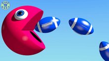 Learn Colors With 3D Rugby Ball and Pacman For Kids Children Babies-6jPZTLYjKd0