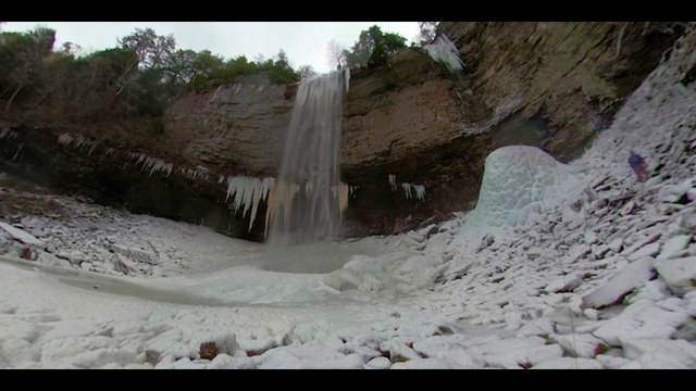 GoPro Fusion Overcapture 2D - Frozen Fall Creek Falls Spencer TN