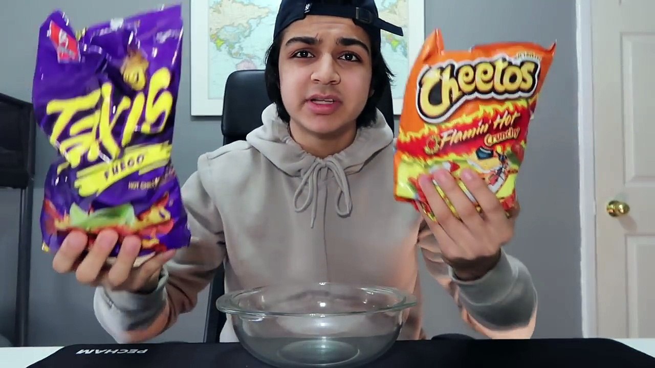 EXTREME HOT CHEETOS AND TAKIS FUEGO CHALLENGE | SMOKING TAKIS CHALLENGE