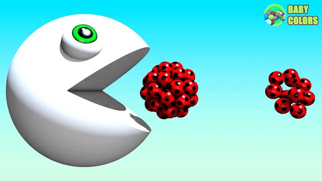 ⚽ Learn COLORS With 3D Soccer Ball And PACMAN For Kids Toddlers Babies-RwAwUQqTrBU