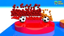 Learn Colors With 3d Truck Cars shape and Soccer Balls For Ki
