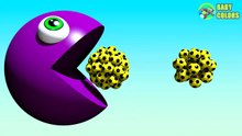 ⚽ Learn COLORS With 3D Soccer Ball And PACMAN For Kids Toddlers Babies-RwAwUQqTrBU