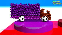 Learn Colors With 3d Truck Cars shape and Soccer Balls For Kids Toddlers Babies