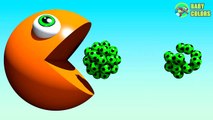 ⚽ Learn COLORS With 3D Soccer Ball And PACMAN For Kids Toddlers Babies-RwAwUQqTrBU