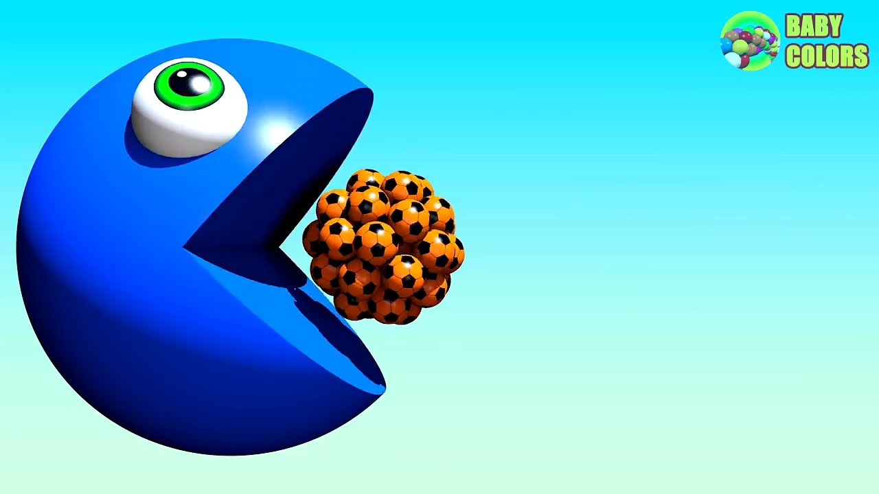 ⚽ Learn COLORS With 3D Soccer Ball And PACMAN F...