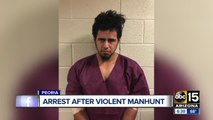 Man arrested by police after violent manhunt in Peoria