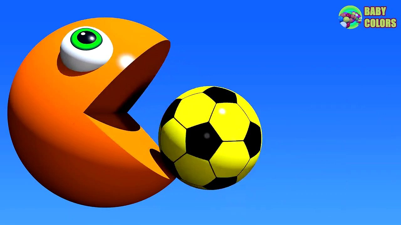 ⚽ Learn COLORS With 3D Growing Soccer Ball And Funny PACMAN For Kids Toddlers Babie