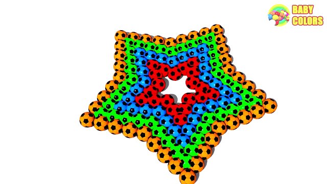 Learn Colors with a lot of Soccer Balls and 3D Star for Kids Toddlers Babies-YN8pq0fvhm