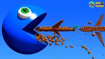 Learn Colors with 3D Airplanes shape and Funny Pacman for Kids Babies Toddlers-ivFgjwW7a