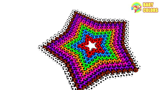 Learn Colors with a lot of Soccer Balls and 3D Star for Kids Toddlers Babies-YN8pq0fvhmw