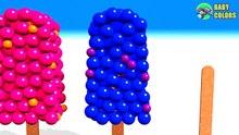 Learn Colors With Magic 3D Ice Cream M&M Balls For Kids Children Ba