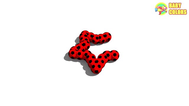 Learn Colors with a lot of Soccer Balls and 3D Star for Kids Toddlers Babies-YN8pq0fv