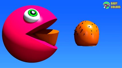 Learn Colors with Chocolates Candy and 3D Pacman for Kids Babies Toddlers-f