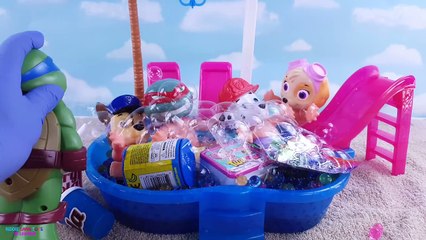 Paw Patrol TMNT Body Paint Bath Paint Pizza Party Best Pretend Play Video for Kids and Preschoolers