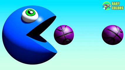 Learn COLORS With 3D Basket Balls And PACMAN For Kids Toddlers Children Babies-OP6o9ecjVHc
