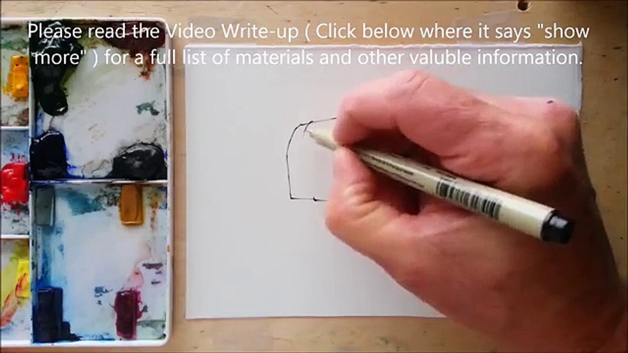 How to Draw and Paint a Country Mailbox. Line and Wash Watercolor. Peter Sheeler