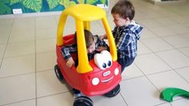 BABY AND CAR Funny Toddlers Fight for Car LITTLE TIKES ON PLAYGROUND-QSfKzgoY3AA