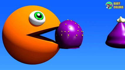 Learn Colors with Chocolates Candy and 3D Pacman for Kids Babies Toddlers-f-CwZA2PYKI
