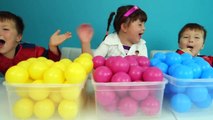 Balls Kids Eggs and Fun Family Funny Video for Kids with Kinder Suprise