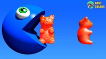 Learn Colors With 3D GUMMY BEARS JELLY BEANS And PACMAN For Kids Toddlers Babies-x3EvVzqu