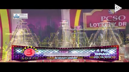 PCSO 4 PM Lotto Draw, January 18, 2018