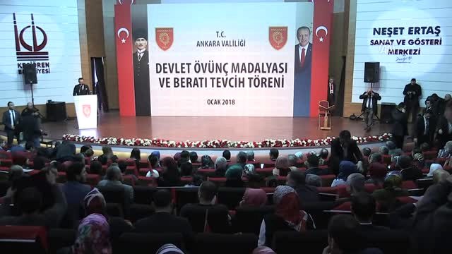 Şehit Yakınları ve Gazilere Devlet Övünç Madalyası ve Beratı Tevcih Töreni - Vali Topaca - Ankara