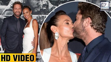 Gerard Butler And Morgan Brown Kiss Passionately At Den Of Thieves Premier