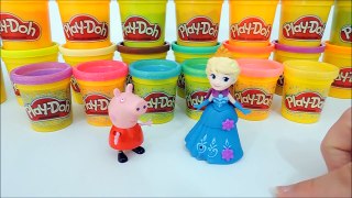 Peppa Pig e Frozen Elsa fazendo UNHAS FROZEN de Massinha de Modelar Play Doh em Portugues
