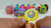 Learn Colors with Many Surprise Eggs Trolls Barbie Super Mario Peppa Pig Spiderman