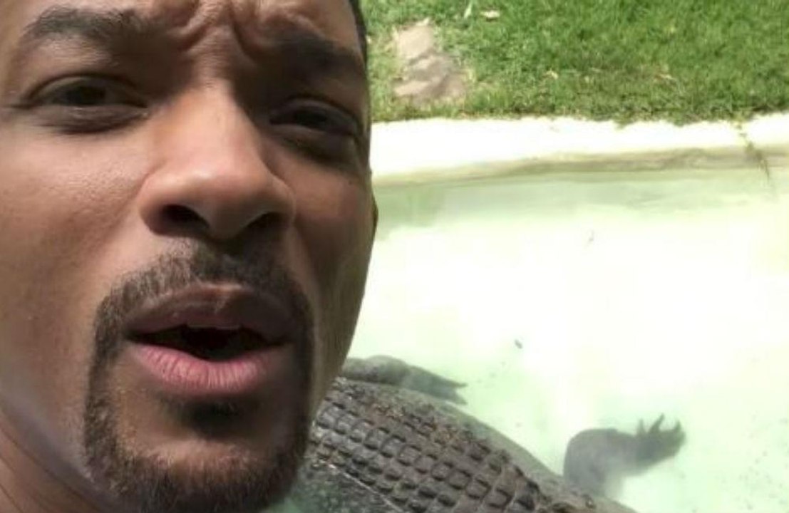 Will Smith records risky encounter with giant crocodile