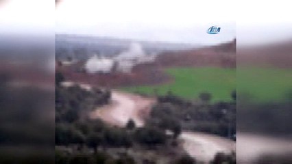 Fırtına obüsleri terör örgütü PYD mevzilerini böyle vurdu