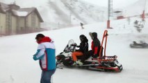 Snowboard Boardercross Dünya Şampiyonası - Antrenmanlara kar ve tipi engeli - ERZURUM