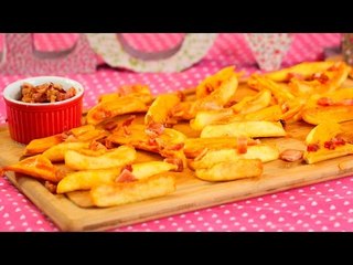 Receita de Batata Canoa McCain recheada com Cheddar e Bacon - Fouet Fouet