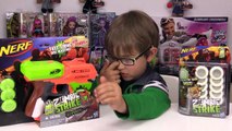 NERF Zombie Strike RIPSHOT Disc Gun Review and Kids Fun Outside Park Play