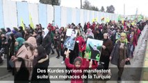 Des Kurdes syriens manifestent suite aux menaces de la Turquie