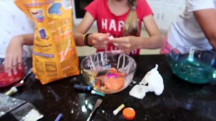 MAKING SLIME BLINDFOLDED | Marissa and Brookie