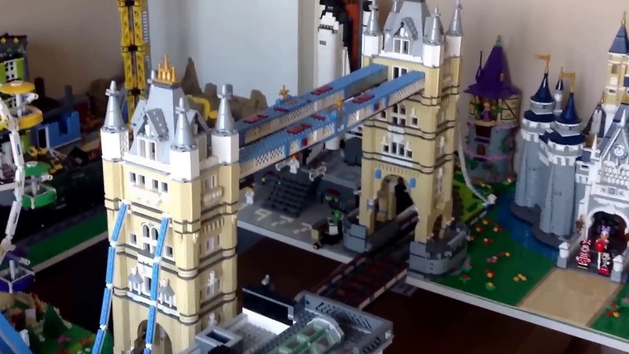 Lego 10214 London Tower Train Bridge MOC Custom City Scene Video