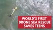 Dramatic 'world's first' sea drone rescue in Australia captured on camera