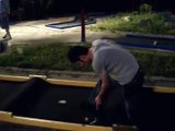 Mini putt hole 9 of 15 jump over the hole in one