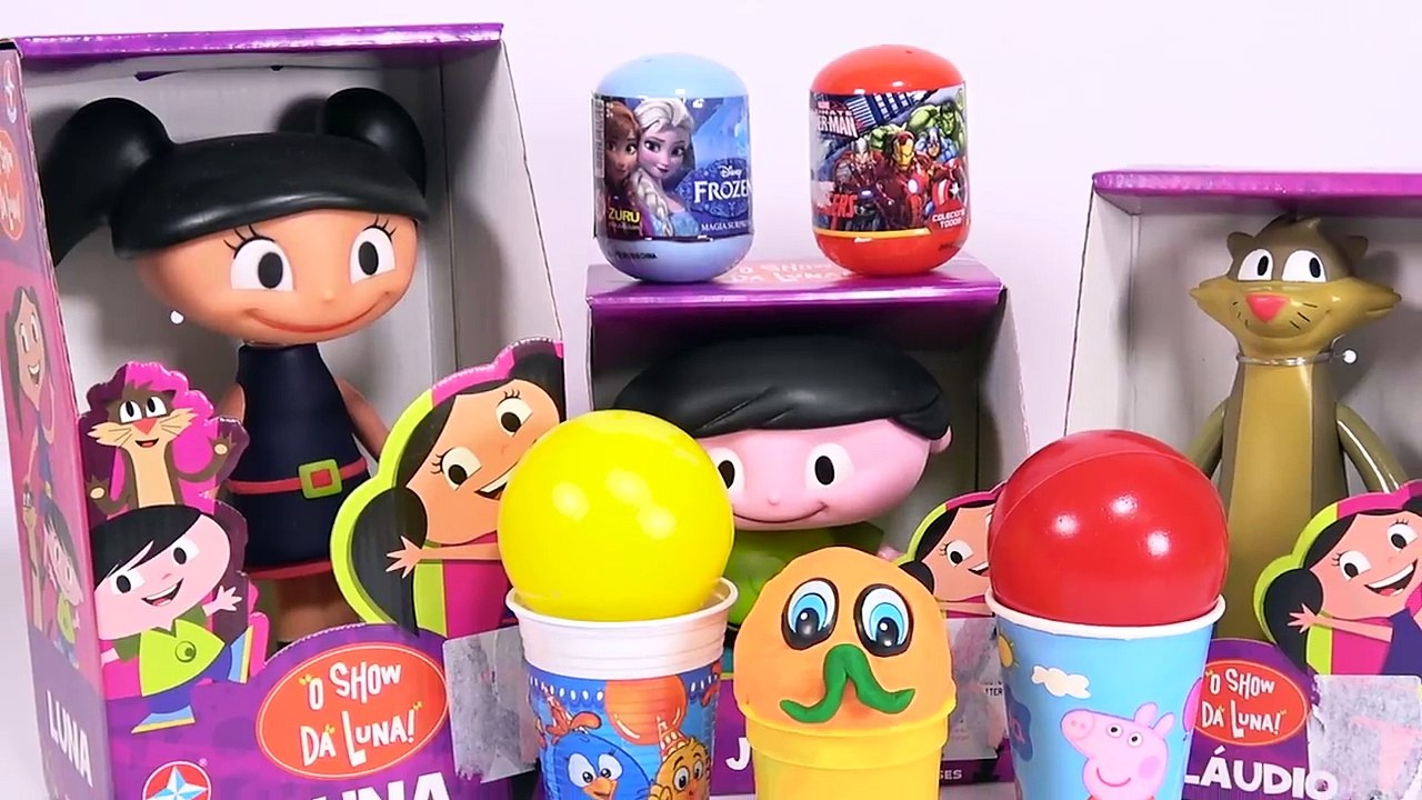 Peppa Pig O Show da Luna COPOS SURPRESAS Galinha Pintadinha Massinha Play Doh Surprise Eggs Toys