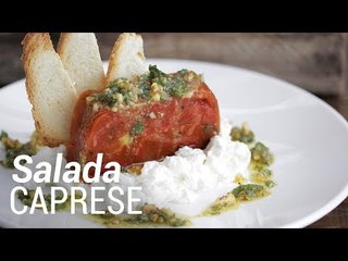 Salada Caprese Belíssima - Terrine de Tomate e Molho Pesto - Web à Milanesa