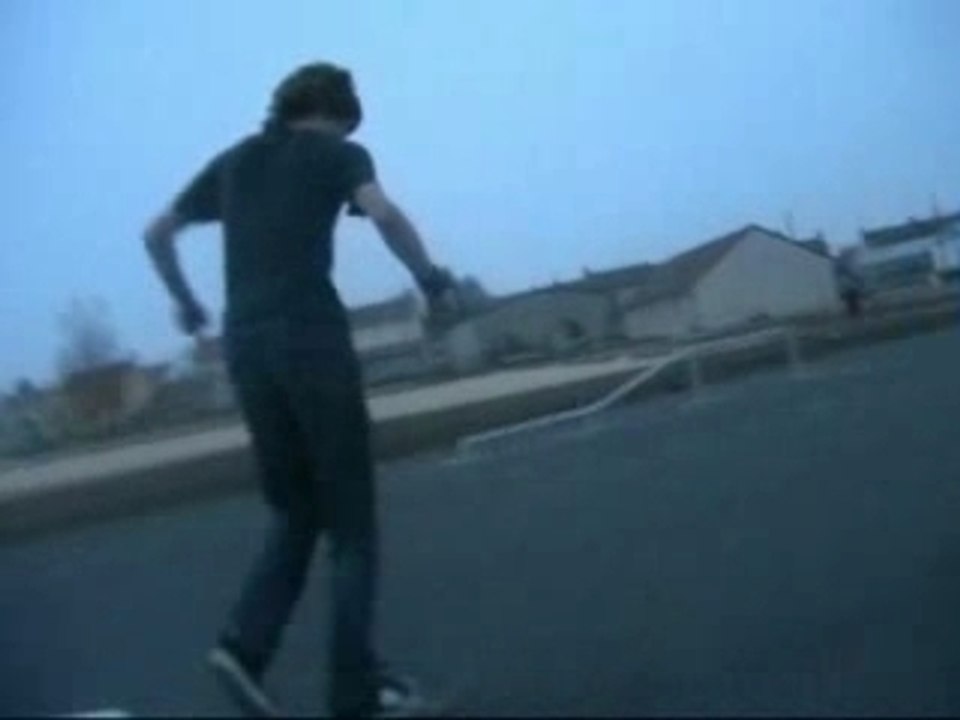 Alex on skateboard.