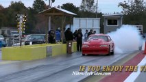 Small Tire Outlaw Heads Up Drag Racing Action With Times Shown