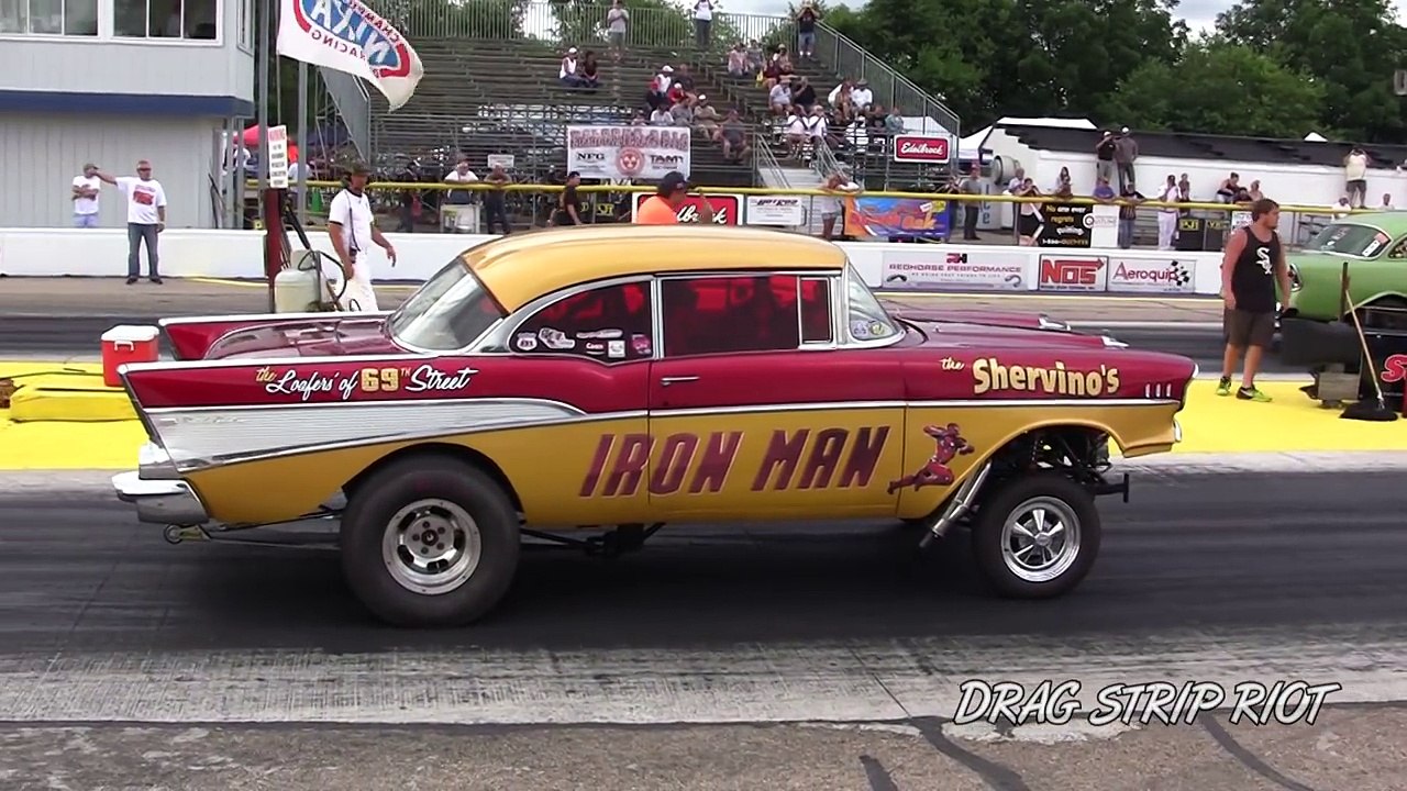 2016 Gasser Nostalgia Drag Racing Hot Rod Cars Wheelies Meltdown Drags Byron Dragway USA  Video