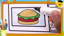 Como Dibujar y Colorear MICROONDAS | Videos Para Niños |Aprende Los Colores