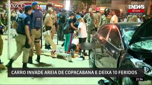Brezilya’da dehşet anları: Otomobil yayaların arasına daldı