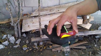 exploding rocket in the hand