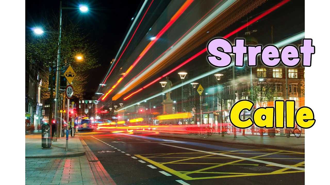 Vocabulario de CIUDAD y PARQUE en inglés y español para niños