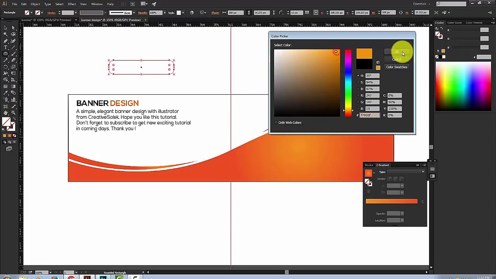 Banner Design In Illustrator Cc Easy Way Video Dailymotion