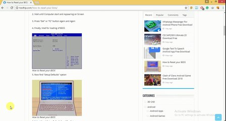 How to Reset your BIOS
